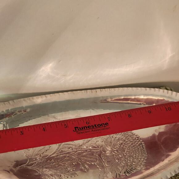 Continental Silverlook Hand Wrought Aluminum Tray #566 Floral Mid Century - Picture 4 of 6